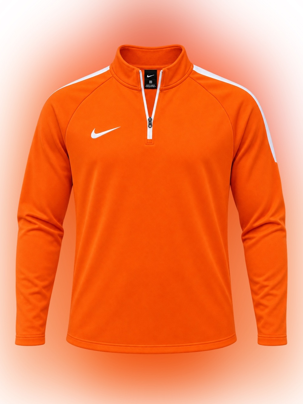 Nike Men’s Orange Half-Zip Training Pullover with White Accents